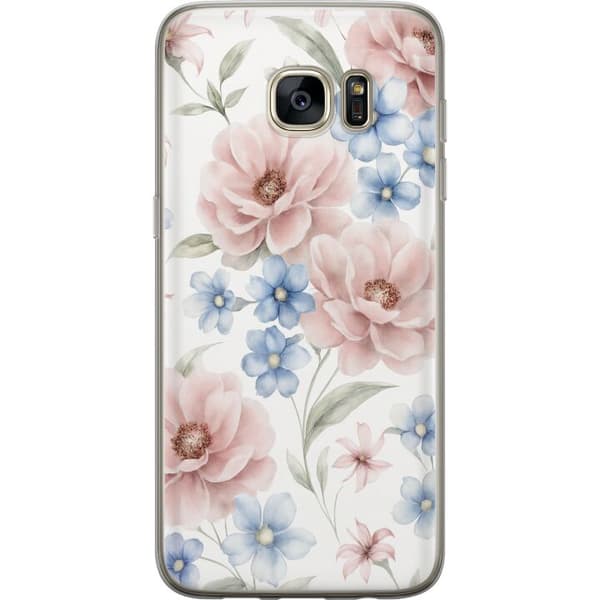 Samsung Galaxy S7 edge Gjennomsiktig deksel Romantiske blomster