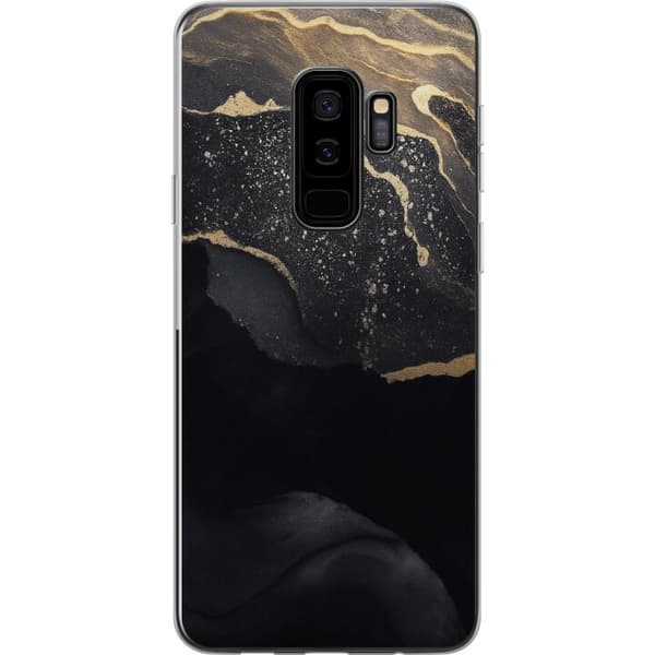 Samsung Galaxy S9+ Gjennomsiktig deksel Svart gull abstrakt