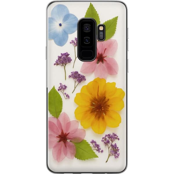 Samsung Galaxy S9+ Gjennomsiktig deksel Pressede blomster