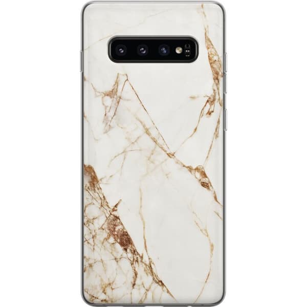 Samsung Galaxy S10 Gjennomsiktig deksel Hvit marmor