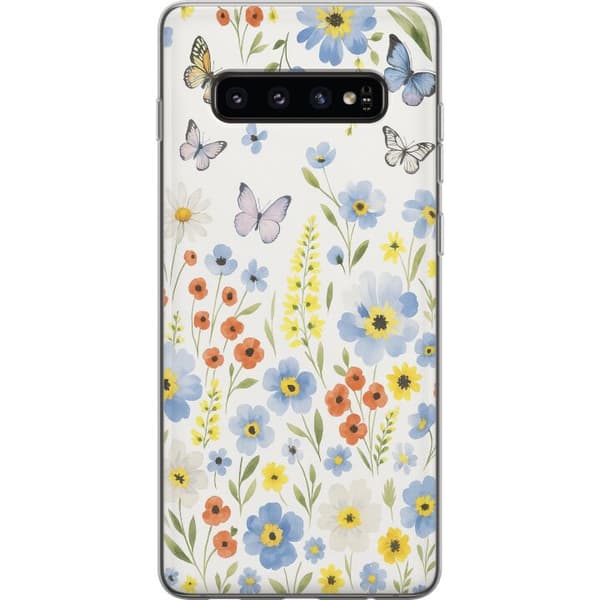 Samsung Galaxy S10 Gjennomsiktig deksel Sommerblomster