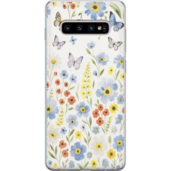 Samsung Galaxy S10+ Gennemsigtig cover Sommerblomster