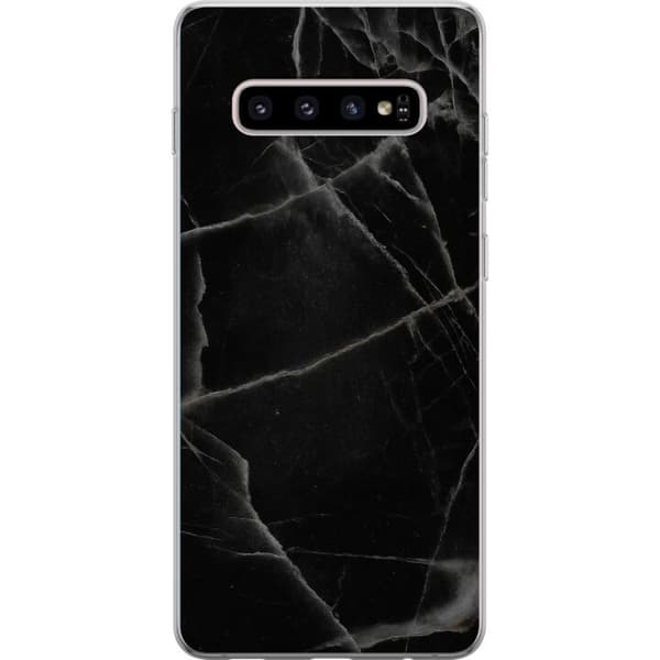 Samsung Galaxy S10+ Läpinäkyvä kuori Musta marmori