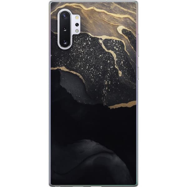 Samsung Galaxy Note10+ Genomskinligt Skal Svart guld abstrakt