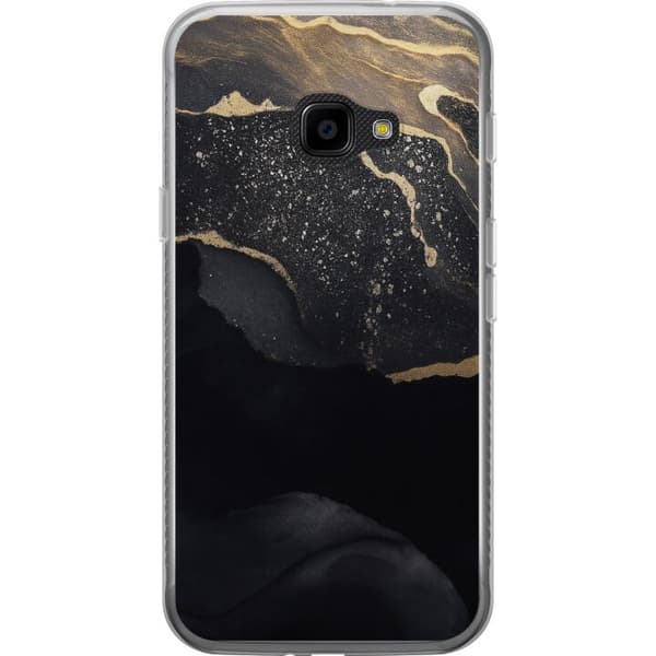Samsung Galaxy Xcover 4 Läpinäkyvä kuori Musta kulta abstrakti