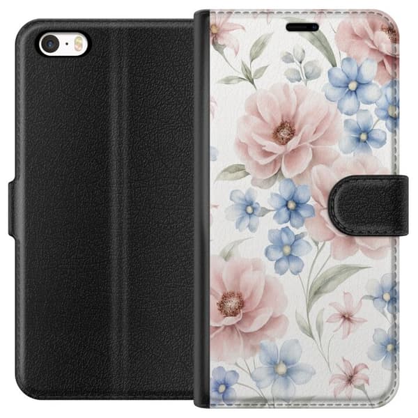 Apple iPhone SE (2016) Tegnebogsetui Romantiske blomster