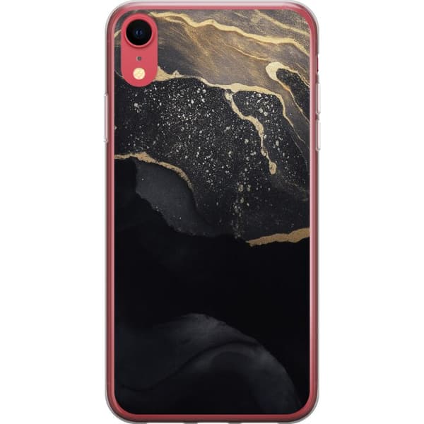 Apple iPhone XR Gennemsigtig cover Sort guld abstrakt