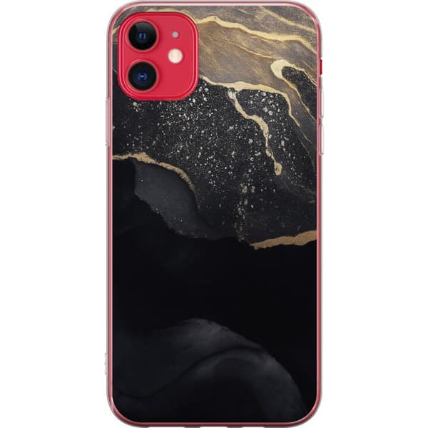 Apple iPhone 11 Gennemsigtig cover Sort guld abstrakt