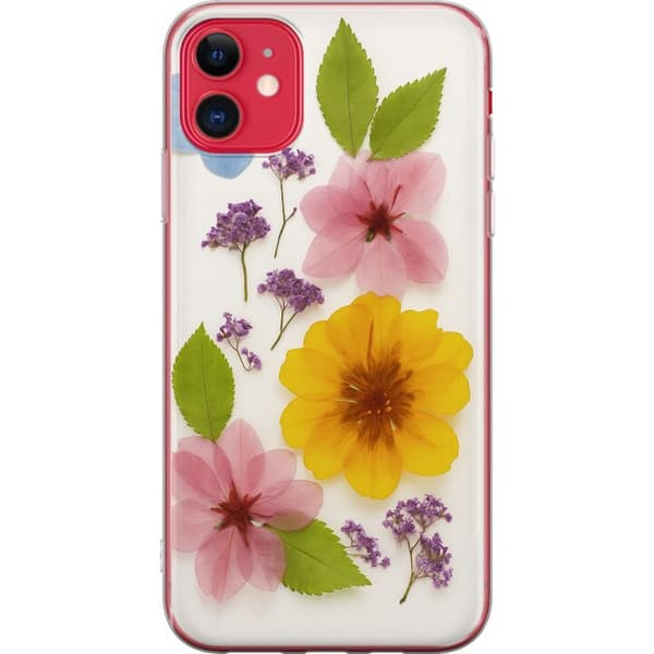 Apple iPhone 11 Gjennomsiktig deksel Pressede blomster