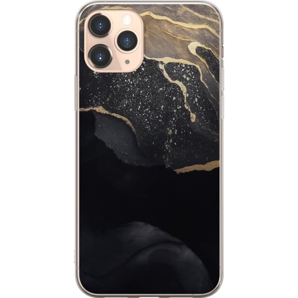 Apple iPhone 11 Pro Läpinäkyvä kuori Musta kulta abstrakti