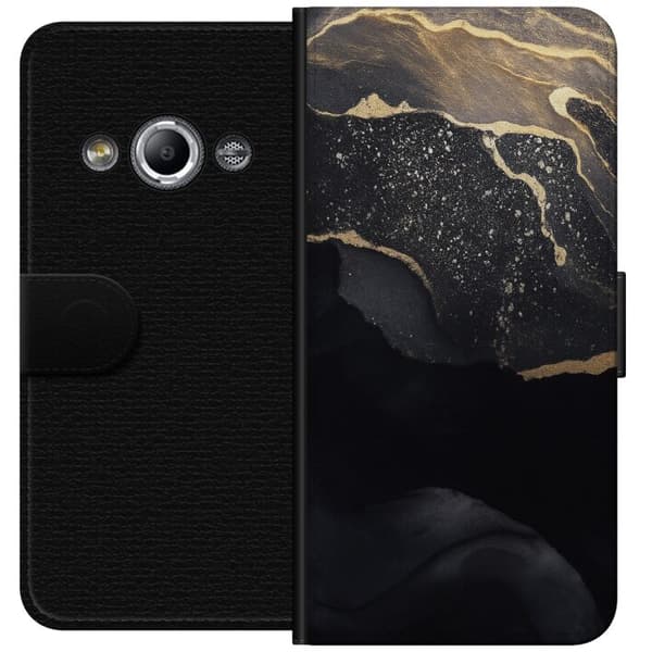 Samsung Galaxy Xcover 3 Lommeboketui Svart gull abstrakt