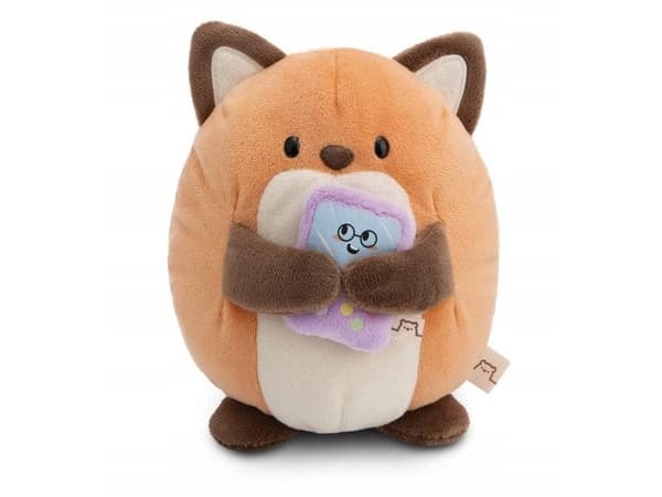 NICI 61151 Geeks Fox plysjleketøy 16 cm med videospill i MyMochi-gaveeske
