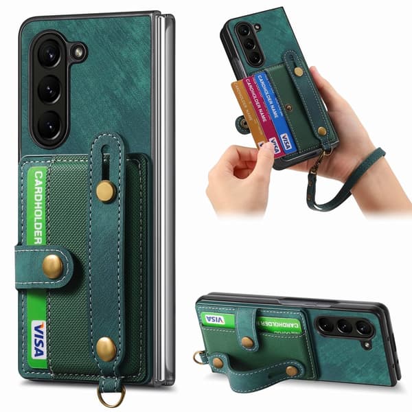 Samsung Galaxy Z Fold 6 - Smart skydd med plånbok & stativ Grön