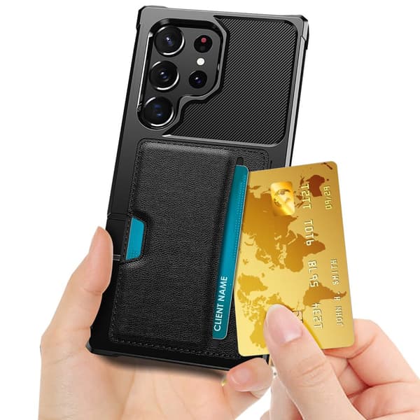 Samsung Galaxy S23 Ultra Wallet Case - Plats för 2 Kort