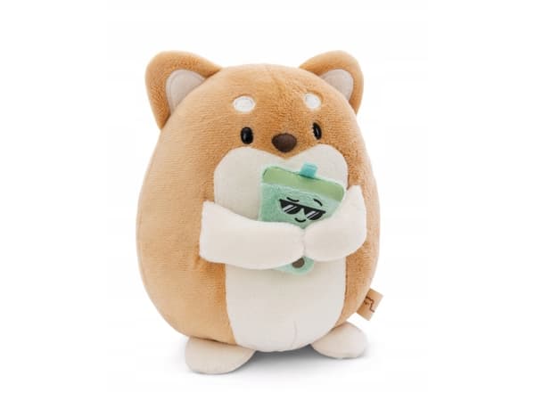 NICI 61152 Hiro Dog Plysjleketøy 16 cm med Bubble Tea i MyMochi gaveeske