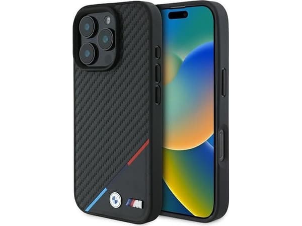 BMW BMW BMHMP16L23PUDTK iPhone 16 Pro 6.3" czarny/black hardcase M Carbon Tricolor Line MagSafe