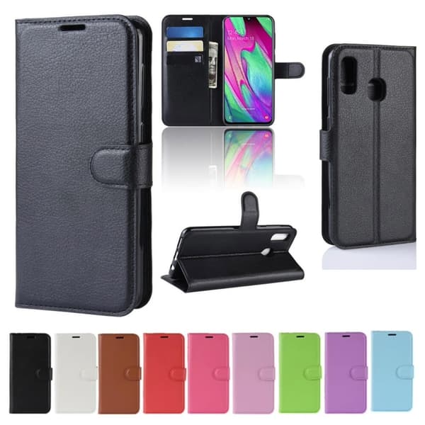 Plånboksfodral Samsung Galaxy A20e - Olika färger Vit