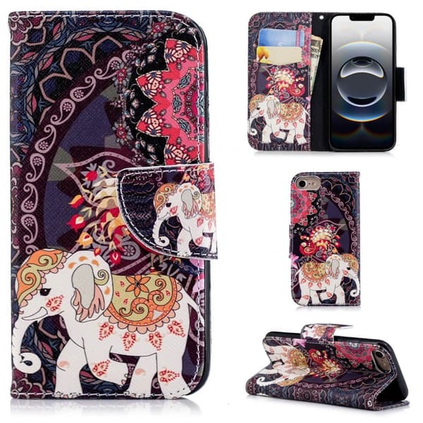 Plånboksfodral iPhone 16e – Indiskt / Elefant