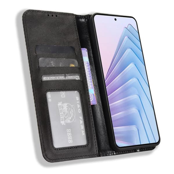 Til Xiaomi Redmi Note 14 4G Pung Stand Flip Telefonetui - Sort