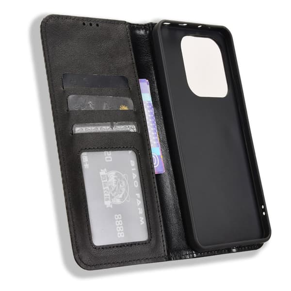 Til Xiaomi Redmi Note 14 4G Pung Stand Flip Telefonetui - Sort