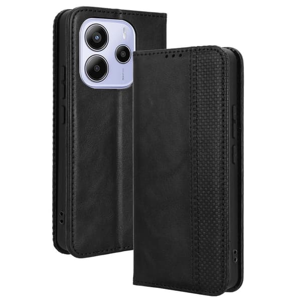 Til Xiaomi Redmi Note 14 4G Pung Stand Flip Telefonetui - Sort