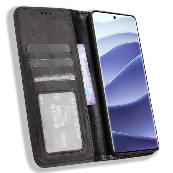 Vintage Plånboksfodral Till Xiaomi Redmi Note 14 Pro+ 5G - Svart