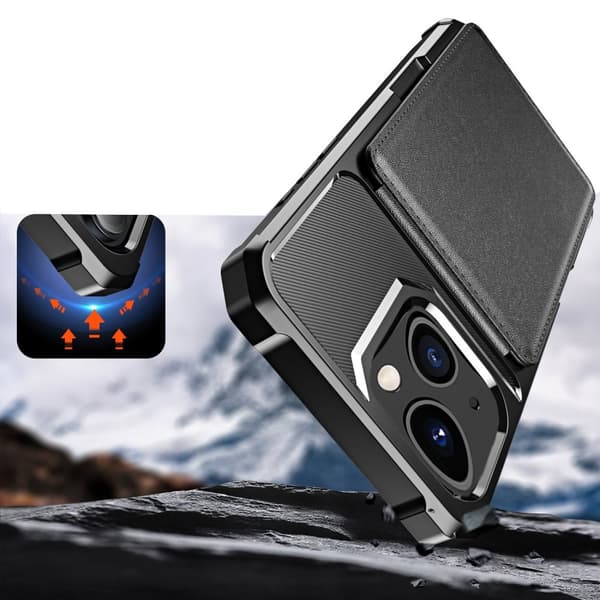 iPhone 13 Case - Smidigt Fodral med 2 Kortförvaringsfack