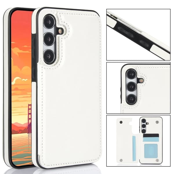 Samsung Galaxy S24 FE Fodral - Stilrent Skal med Plånbok och Kortfack Vit
