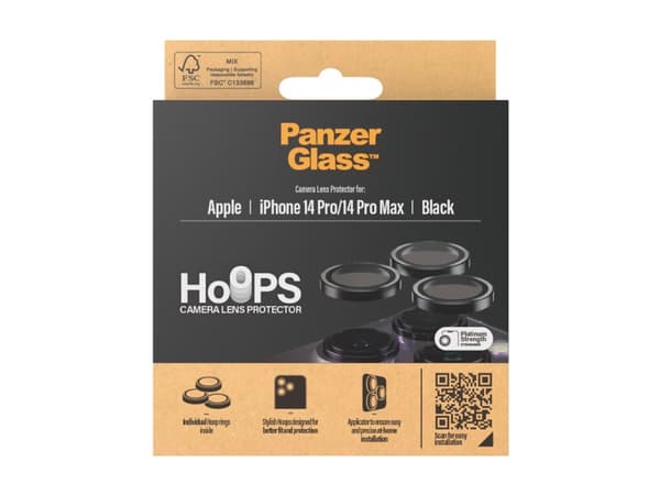 PanzerGlass - Linsskydd för mobiltelefon - svart - för Apple iPhone 14 Pro, 14 Pro Max