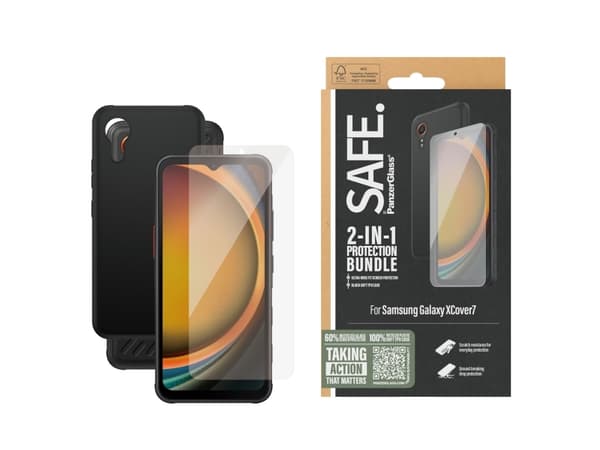 SAFE. by PanzerGlass - 2-i-1-paket - baksidesskydd för mobiltelefon - PET (Polyethylene Terephthalate), termoplastisk polyuretan (TPU), oleofobisk be