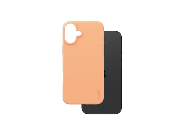 CARE by PanzerGlass - Baksidesskydd för mobiltelefon - termoplastisk polyuretan (TPU), silikonbeläggning - peach fuzz - för Apple iPhone 16 Plus