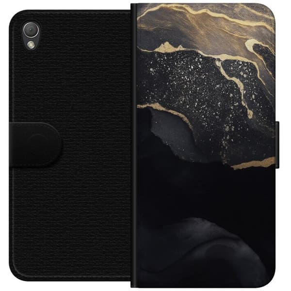 Sony Xperia Z3 Lommeboketui Svart gull abstrakt