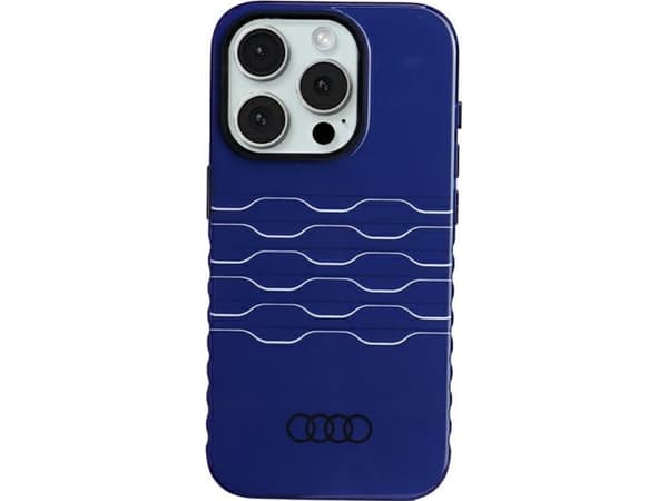 Dėklas Apple iPhone 15 Pro Audi IML MagSafe (AU-IMLMIP15P-A6/D3-BE) mėlynos spalvos