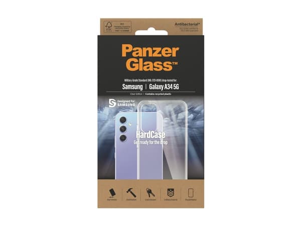 PanzerGlass HardCase - Baksidedeksel for mobiltelefon - polykarbonat, selvhelbredende TPU - gjennomsiktig - for Samsung Galaxy A34 5G