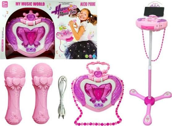 Spilledåse med mikrofon og høyttaler på stativ 6606 Lean Toys