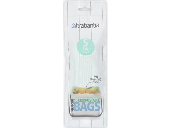 Brabantia 419683 PerfectFit Set med 10 vita soptunnor i sammet 30 x 20 x 10 cm 6 L