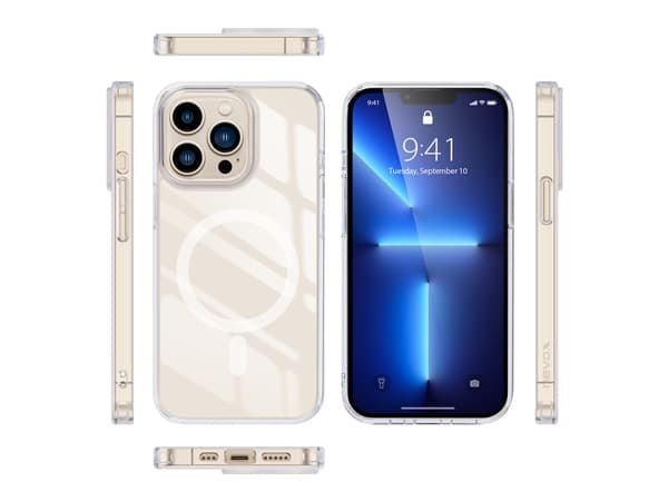 nevox StyleShell SHOCKFlex, Suojus, Apple, iPhone 15 Pro, 15,5 cm (6.1"), Läpinäkyvä