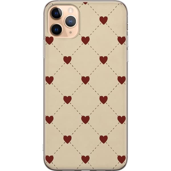 Apple iPhone 11 Pro Max Genomskinligt Skal Heart Grid