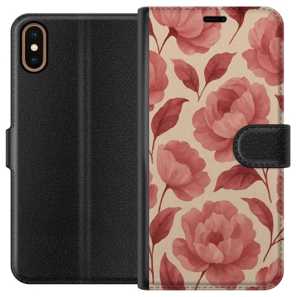 Apple iPhone X Lommeboketui Rose Blomst