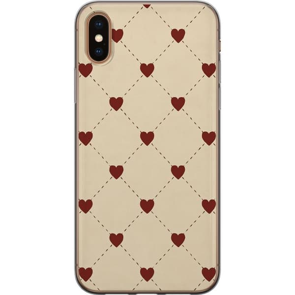 Apple iPhone X Genomskinligt Skal Heart Grid