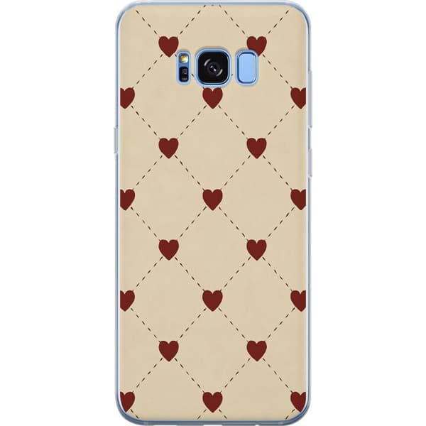 Samsung Galaxy S8 Genomskinligt Skal Heart Grid