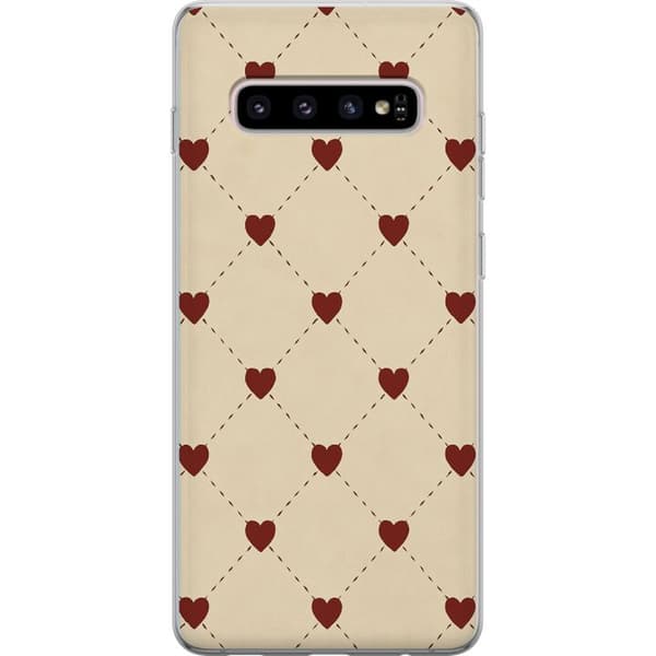 Samsung Galaxy S10+ Läpinäkyvä kuori Sydänverkko