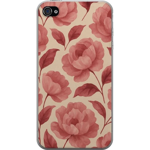 Apple iPhone 4 Gennemsigtig cover Roseblomst