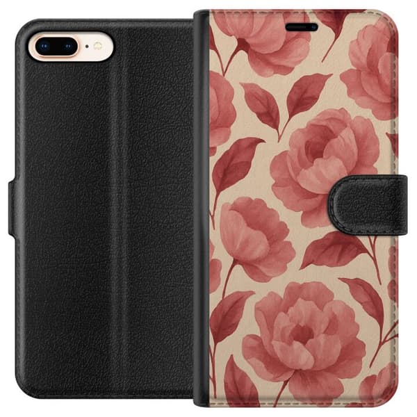 Apple iPhone 7 Plus Lommeboketui Rose Blomst
