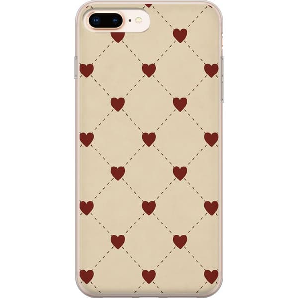 Apple iPhone 8 Plus Genomskinligt Skal Heart Grid
