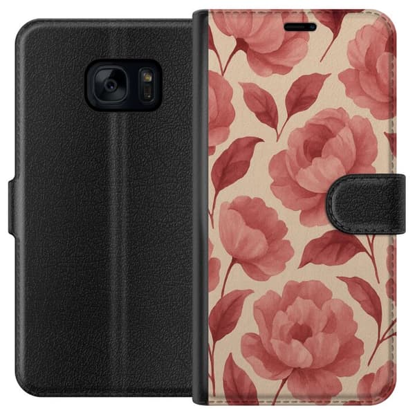 Samsung Galaxy S7 Lommeboketui Rose Blomst
