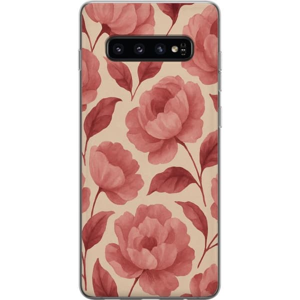 Samsung Galaxy S10 Gjennomsiktig deksel Rose Blomst