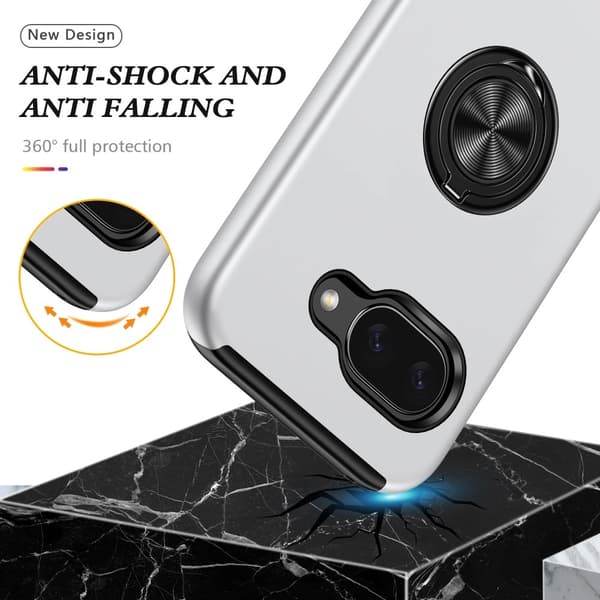 Til Google Pixel 9A Fingerring Kickstand Hybrid Taske