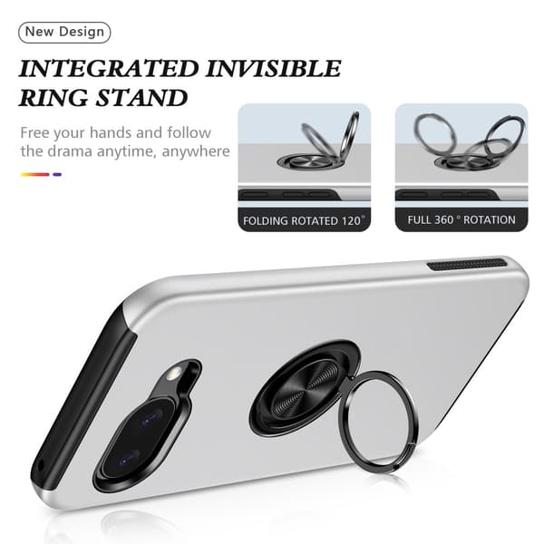 Til Google Pixel 9A Fingerring Kickstand Hybrid Taske