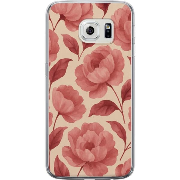 Samsung Galaxy S6 edge Gennemsigtig cover Roseblomst